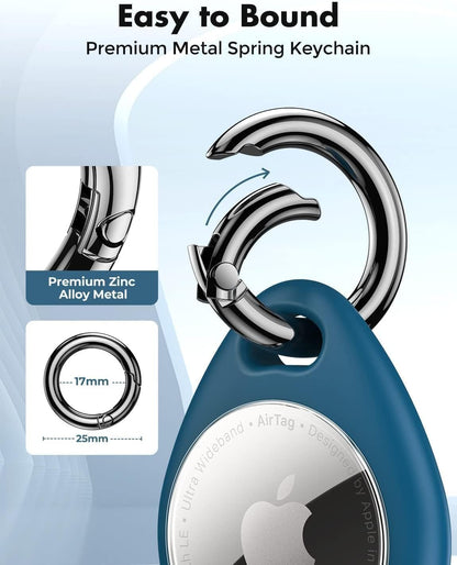 Custodia Protettiva 360° per AirTag 1ª e 2ª Gen. – Set 4 con Moschettone