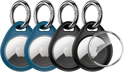 Custodia Protettiva 360° per AirTag 1ª e 2ª Gen. – Set 4 con Moschettone